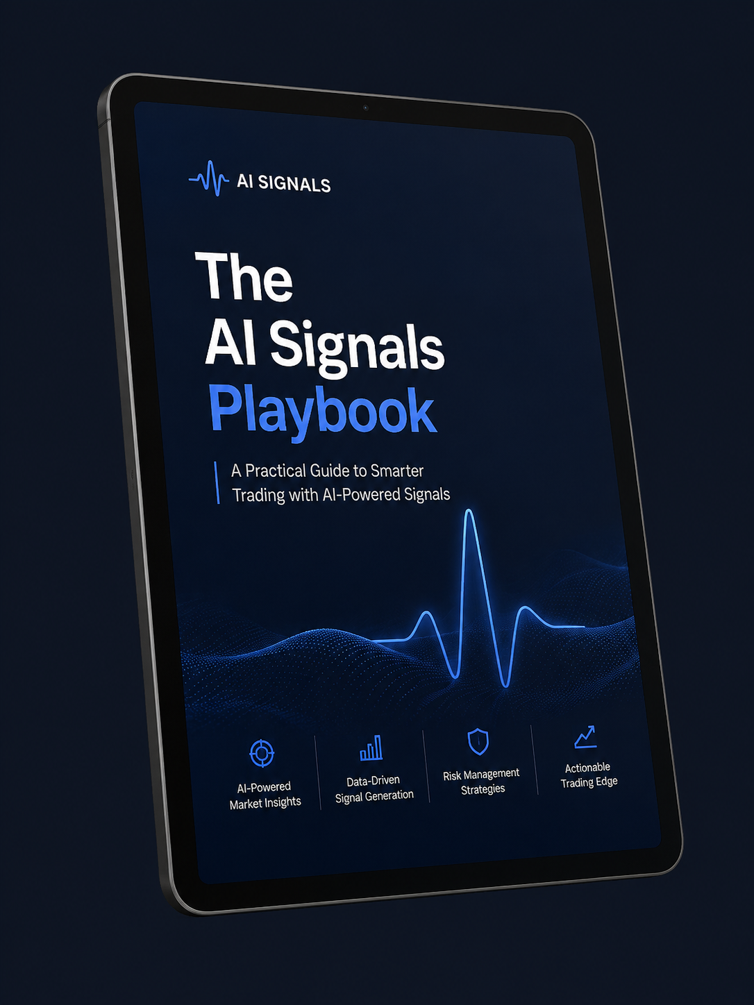 The AI Signals Playbook guide, shown on a tablet